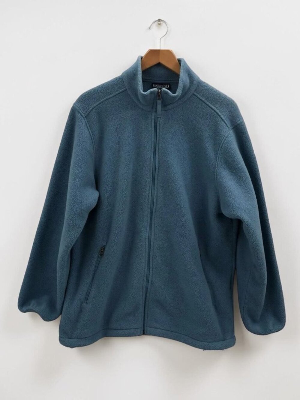 Lands End Direct Merchants Womens Fleece Jacket Large 14 16 Aircore 200 Blue Zip